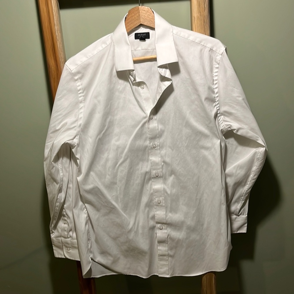 White mens jcrew dress shirt/button down